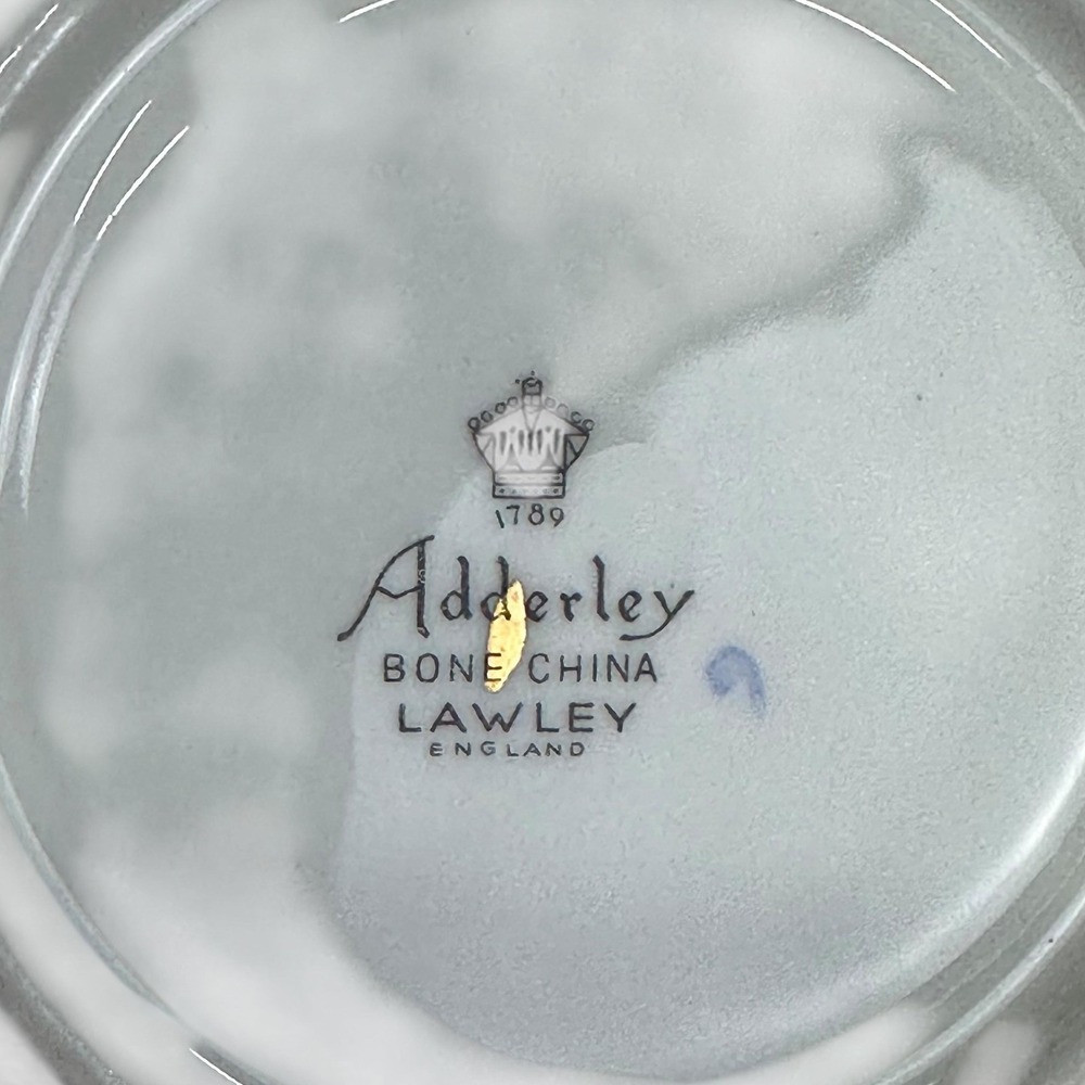 VTG Adderley LAWLEY Bone‎ China Pastel Floral Tea Cup Saucer Gold England M415 - Picture 4 of 11